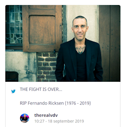 Tweet over overlijden Fernando Ricksen