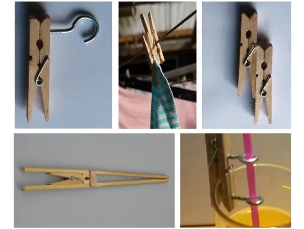 zelfgemaakte hulpmiddelen van wasknijpers