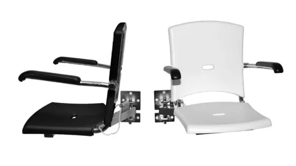 De rechtsdraaibare en de linksdraaibare douchestoel