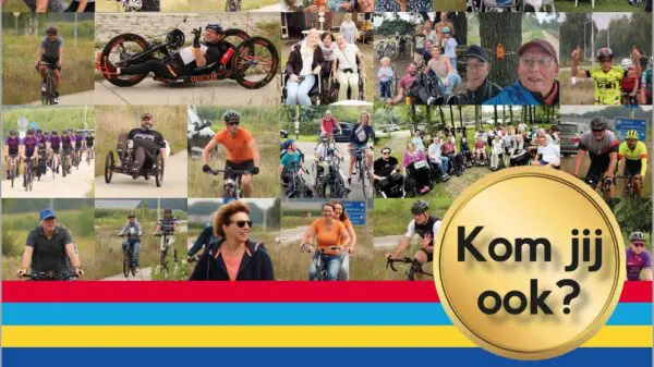 Deelnemers van de fietstocht RideATAXIA doen aan verschillende activiteiten