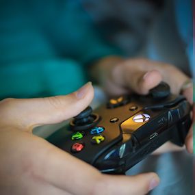 Game console in hand