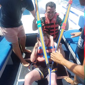 Personen in boot
