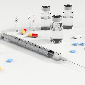 Geneesmiddelen en injectiespuit