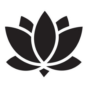 Zwart-wit illustratie van een bloem.