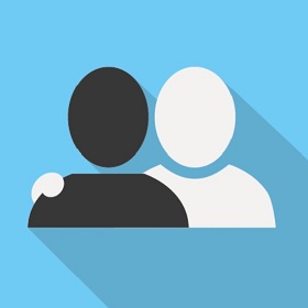 2 personen met blauwe achtergrond