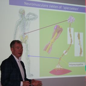 persoon met presentatie