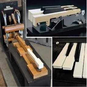 3 afbeeldingen van pianotoetsen.