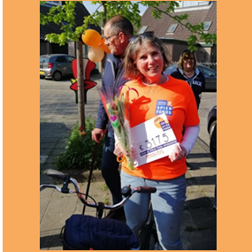 Portret Ingrid tijdens de Spierrun.