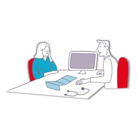 Tekening gesprek