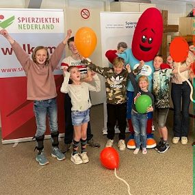 Kinderen op de spierspeeldag