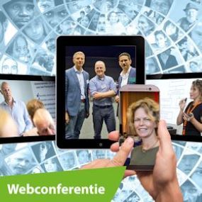 Webconferentie: personen op verschillende beeldschermen