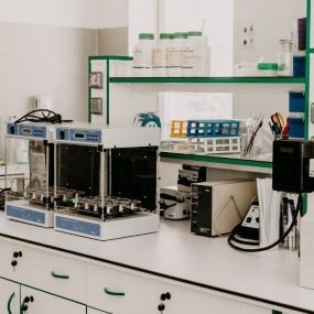Werkbank in een laboratorium.