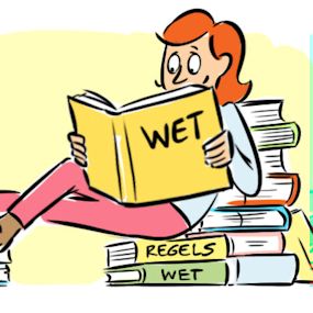 Persoon die wetten boek leest