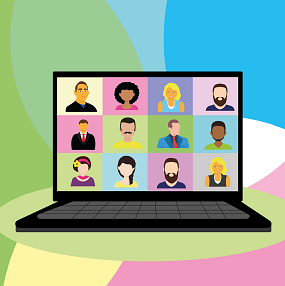 Online meeting groepsgesprek