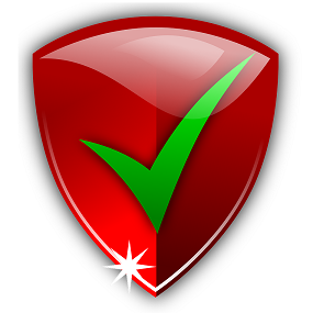 rood schild met groen checkje