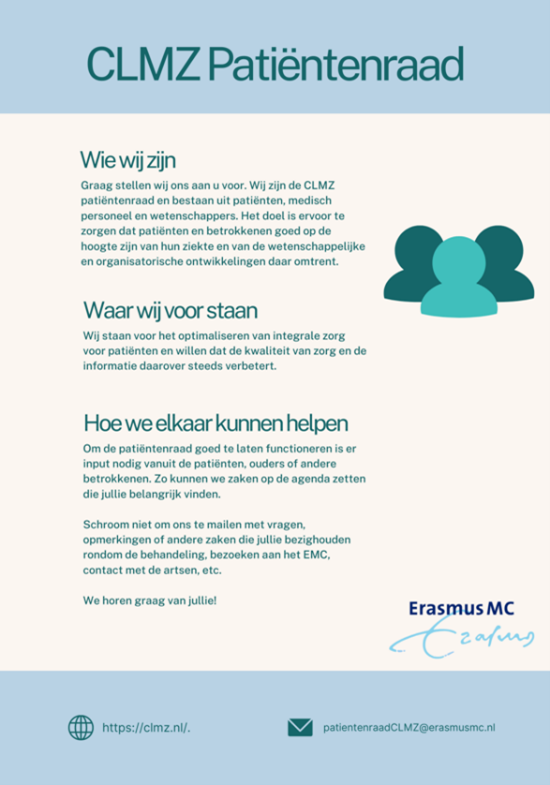 Flyer CLMZ Patiëntenraad Erasmus MC
