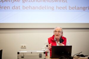 Foto van opening programma CIAP/MGUS-pnp Spierziektedag door voorzitter 